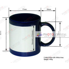 sublimation white patch mug